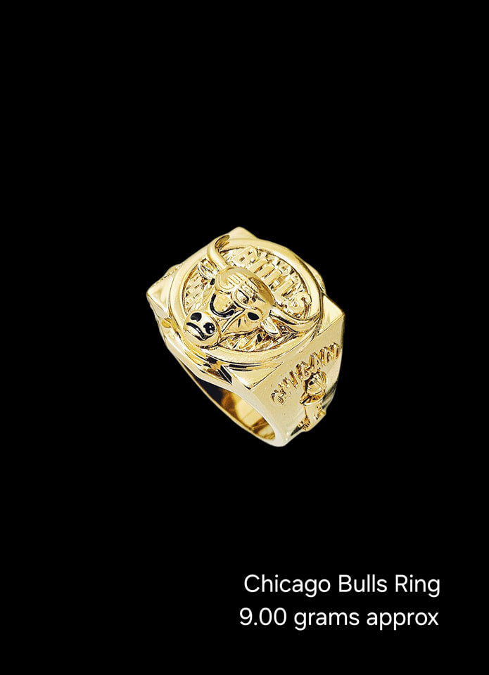 Chicago Bulls Engraved Gold Ring